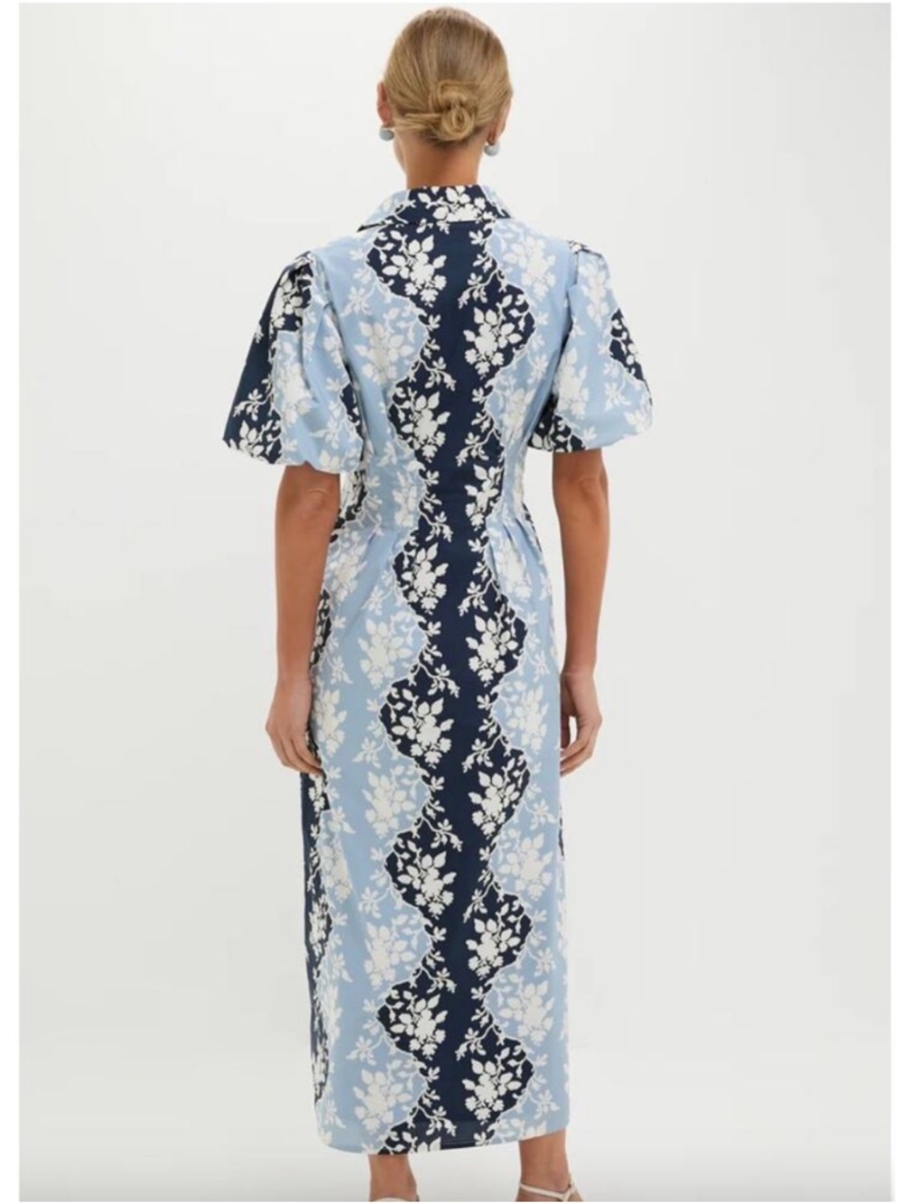 Tuckernuck Blue and Light Blue Floral Midi Dress - Picture 2 of 9